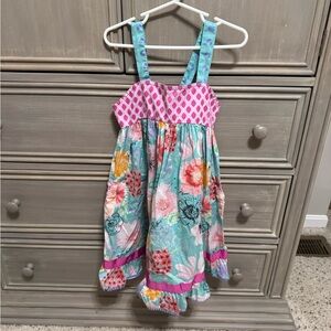 Floral Kids Dress with Pink and Blue Accents Matilda Jane